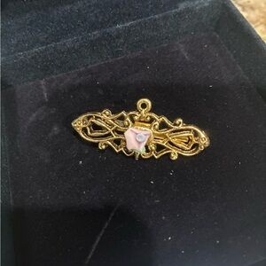Elegant Gold and Pink Brooch